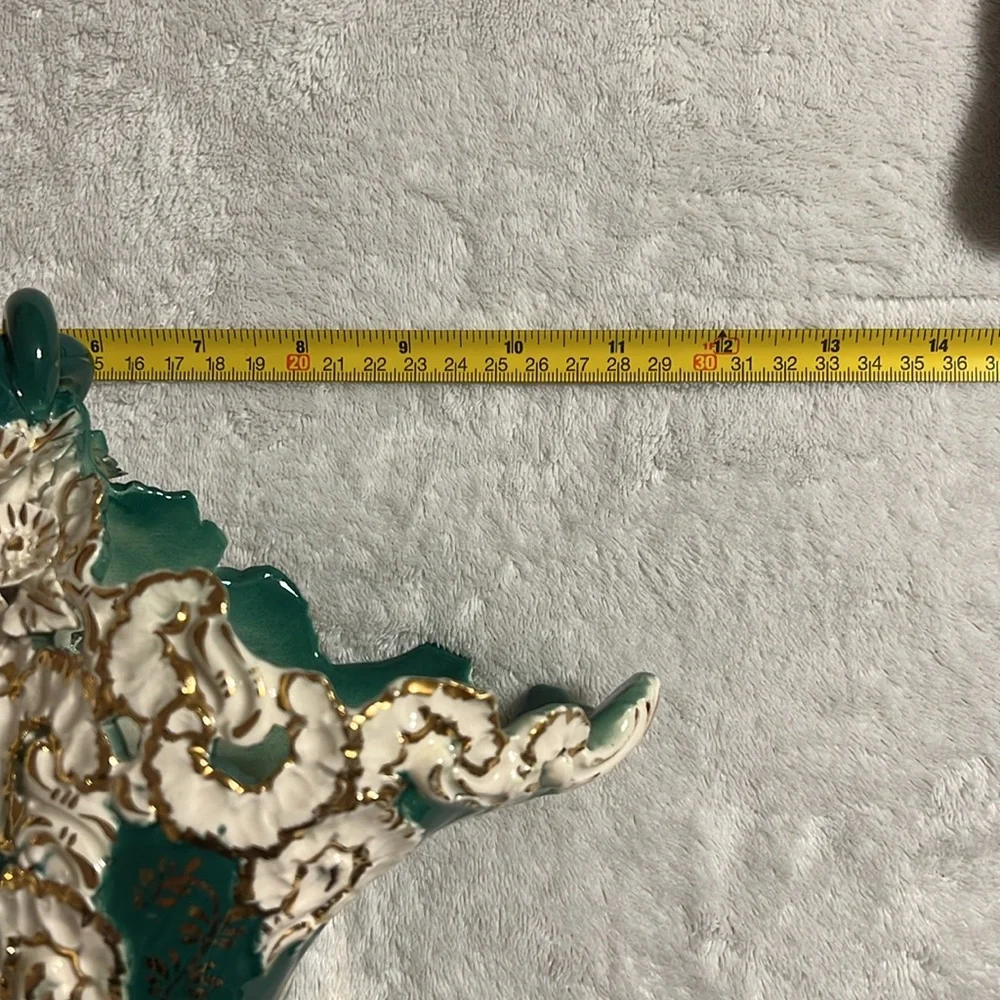 Paul’s Italy Vintage Green, Gold and White Decorative Bowl